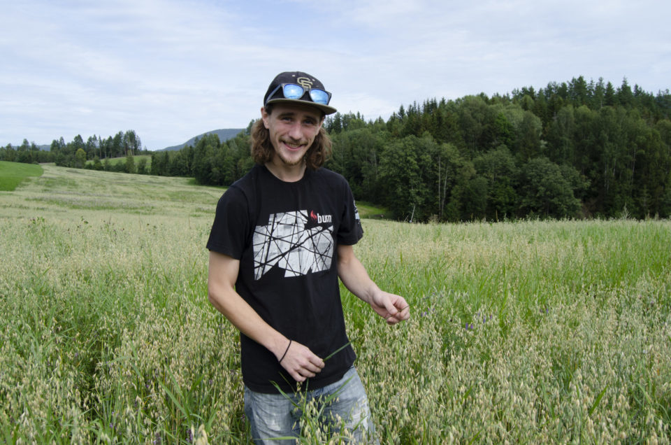 Jostein driver tre skifter. Både dyrking av undervekster og kombinasjonsdyrking av bønner og korn er nye metoder han har tatt i bruk med gode resultater. 